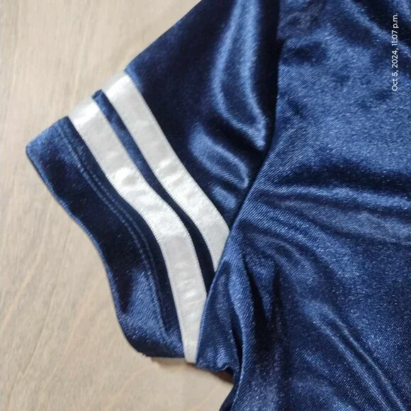 Broncos Jersey Navy Blue Vintage Early 2000’s Y2K NFL Football Stripped Fitted S - Picture 4 of 9